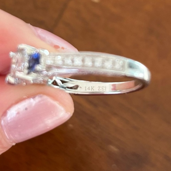 Diamond and Sapphire Engagement Ring! (Brand new, never worn or proposed with!) - Picture 11 of 11